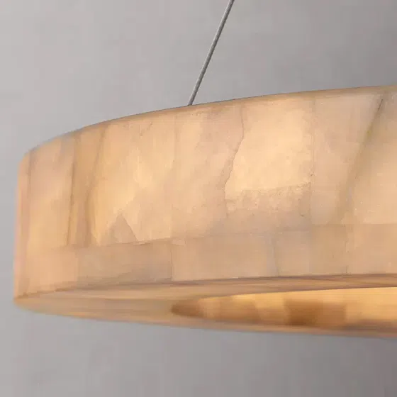 Natural Marble Chrome Stainless Steel Pendant Lamp in Stainless Steel and Marble, scale view