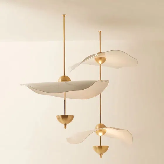 Nordic Double Layer Pendant Lamp in Iron and Acrylic, product photograph
