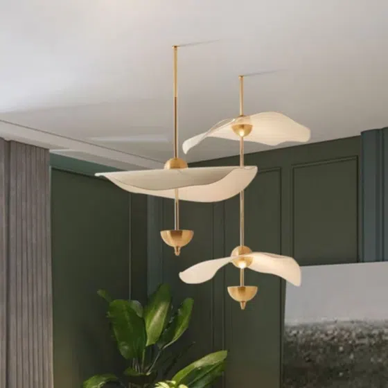 Nordic Double Layer Pendant Lamp in Iron and Acrylic, detail view