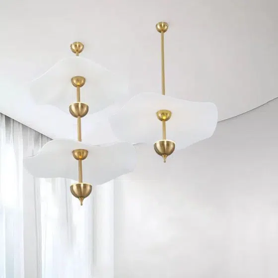 Nordic Double Layer Pendant Lamp in Iron and Acrylic, scale view
