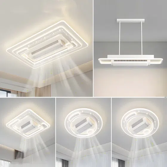 PC LED Leafless Ceiling Fan Light in Metal and PC and Acrylic, product photograph