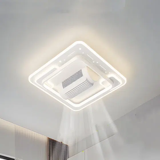 PC LED Leafless Ceiling Fan Light in Metal and PC and Acrylic, scale view
