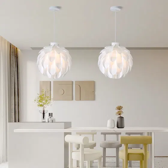 Petal Pinecone Acrylic Pendant Lamp in Iron and Acrylic, installed view