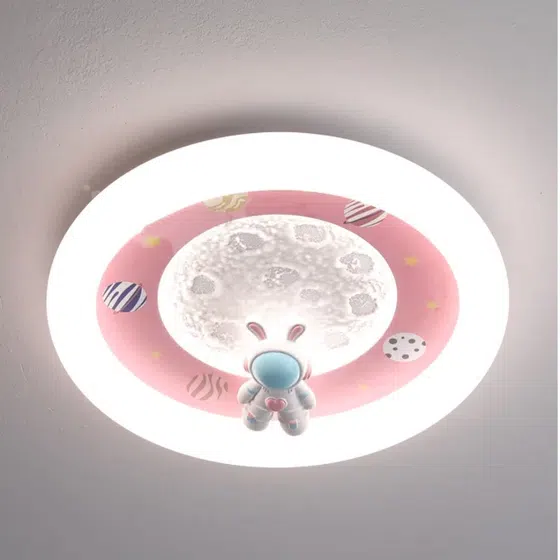 Pink Blue LED Flush Mount Ceiling Lamp in Iron and Resin and Plastic, scale view