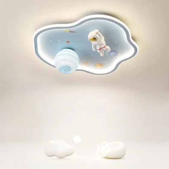 Planet Spaceman Astronaut Ceiling Light in Iron and Glass and Resin and Plastic, product photograph
