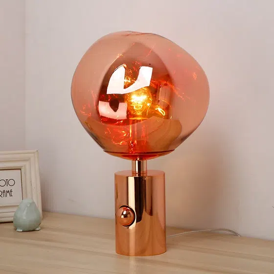 PVC Metal Lava LED Table Light in PVC and Metal, product photograph