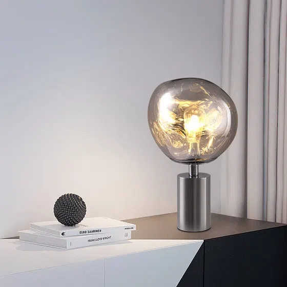 PVC Metal Lava LED Table Light in PVC and Metal, installed view