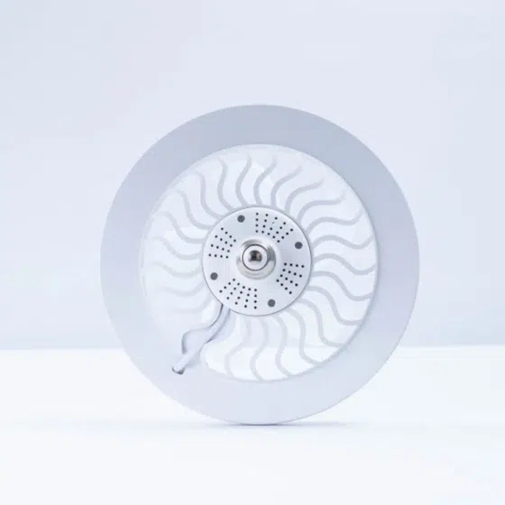 Remote Control Mini Ceiling Fan Light in Metal and PC and Acrylic, installed view