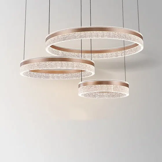 Ring Acrylic Silver Red Pendant Light in Aluminum and Acrylic, product photograph