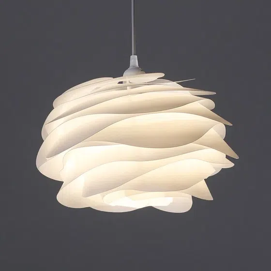 Rose Iron Acrylic Pendant Light in Iron and Acrylic, product photograph