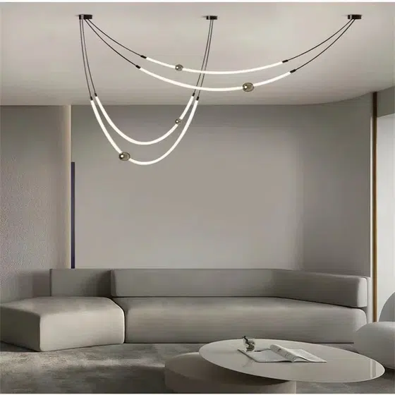 Silicone Iron Black White Pendant Light in Silicone and Iron, detail view