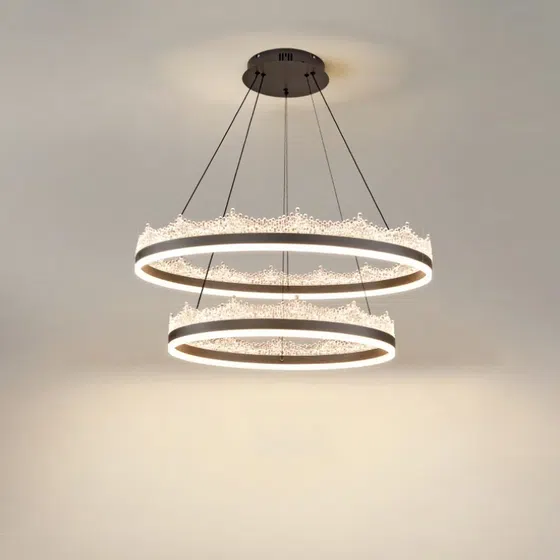 Silver Gray Resin Red Acrylic Pendant Lamp in Aluminum and Acrylic, product photograph