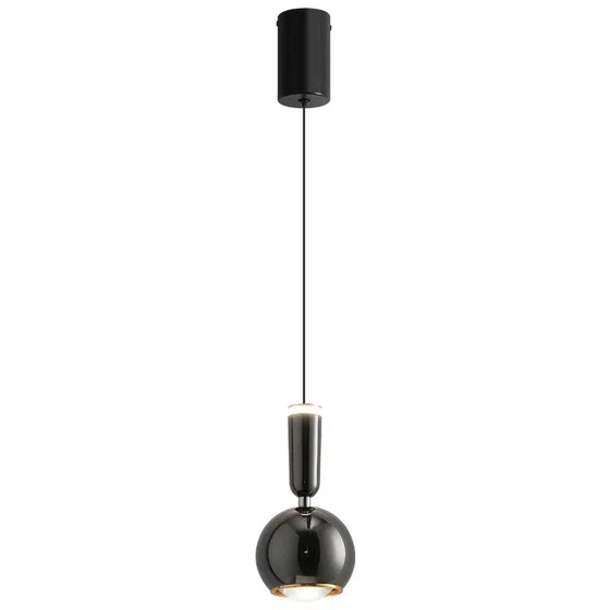 H20CM Small Ball Aluminum Pendant Light in Aluminum and Acrylic, product photograph