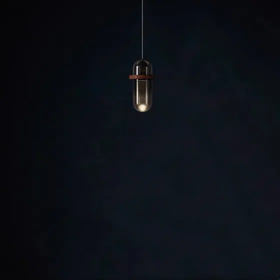 H38CM Smoke Gray Glass Pendant Light in Glass, installed view