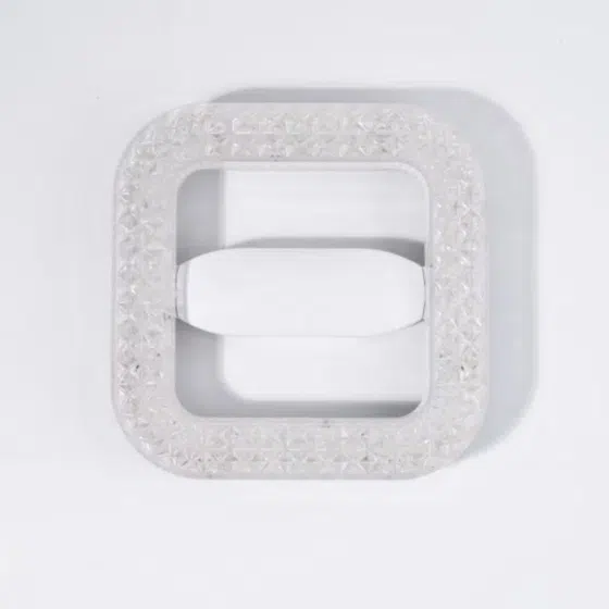 Square Rectangular Round Plastic Ceiling Lamp in Iron and Plastic, detail view