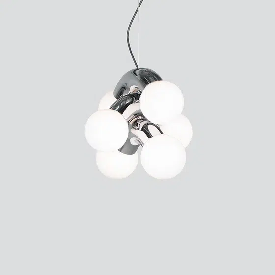 G9 Stainless Steel Glass Pendant Light in Stainless Steel and Glass, detail view