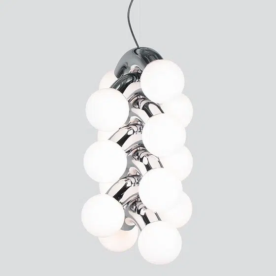 G9 Stainless Steel Glass Pendant Light in Stainless Steel and Glass, scale view