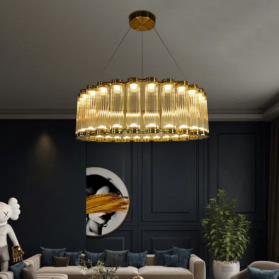 D150CM Stainless Steel Scroll Copper Pendant Lamp in Stainless Steel and Copper, scale view