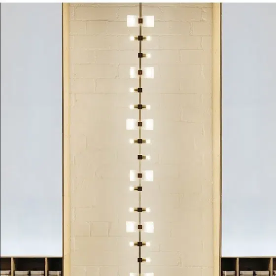 Stainless Steel Acrylic Long Pendant Light in Stainless Steel and Acrylic, installed view