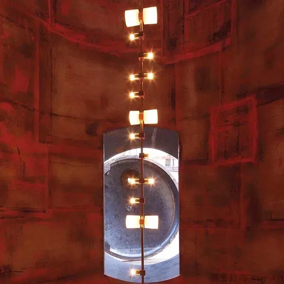 Stainless Steel Acrylic Long Pendant Light in Stainless Steel and Acrylic, scale view