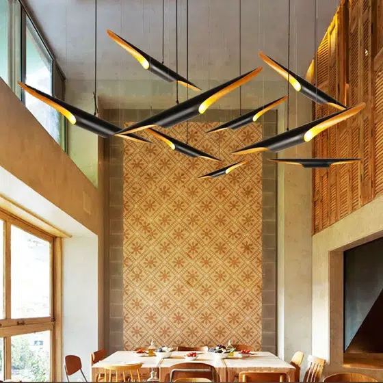 D6/8cm Diagonal Straight Tube Aluminum Pendant Light in Aluminum, detail view
