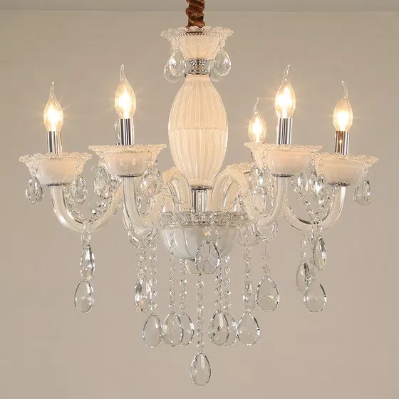 Transparent Black Crystal Chandelier in Iron and Crystal and Glass, installed view