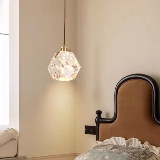 G9/E27 LED Metal Transparent Stone Pendant Light in Metal and Transparent Stone, scale view