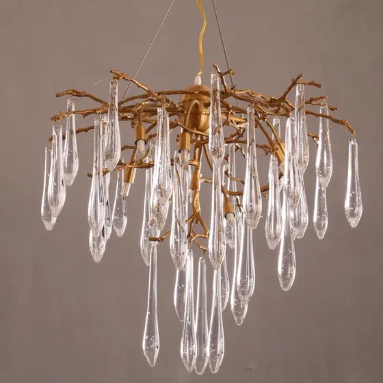 Tree Branch Copper Glass Chandelier in Copper and Glass, scale view