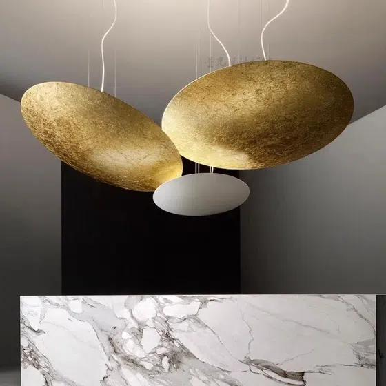 D30/40/80/120CM UFO Iron Gold Pendant Light in Iron and Gold Foil, detail view
