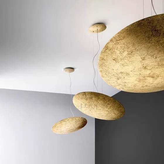 D30/40/80/120CM UFO Iron Gold Pendant Light in Iron and Gold Foil, installed view