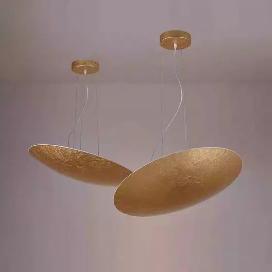 D30/40/80/120CM UFO Iron Gold Pendant Light in Iron and Gold Foil, scale view