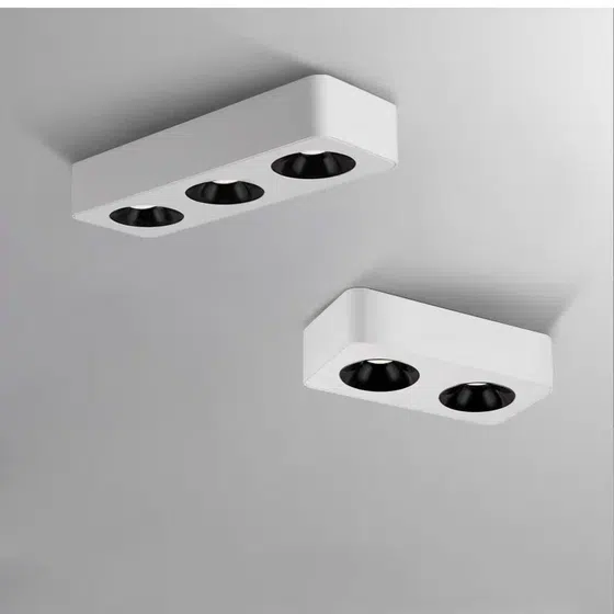 Ultra-Thin12/24/36/48W Smart Surface Mounted LED Spotlight in Aluminum and Plastic, installed view
