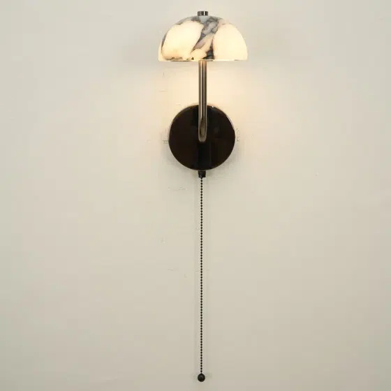 Umbrella LED Decorative Wall Lamp in Hardware and Bulgari Stone, detail view