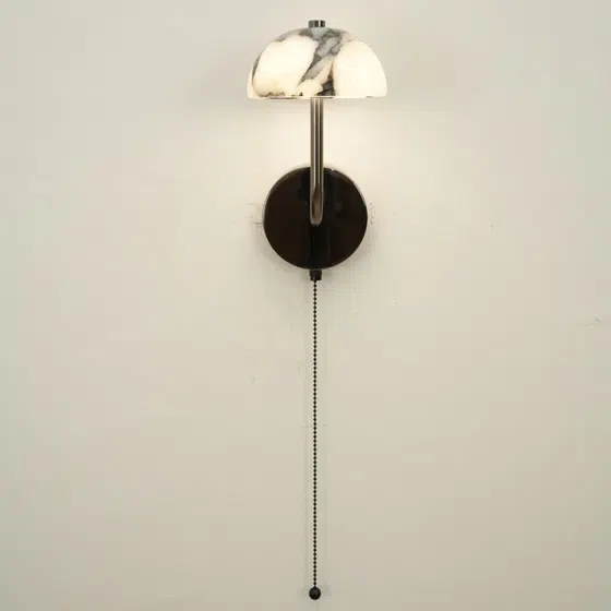 Umbrella LED Decorative Wall Lamp in Hardware and Bulgari Stone, installed view