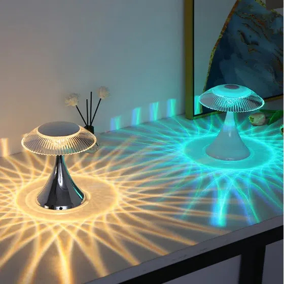 USB Sunflower LED Table Lamp in PS and ABS, product photograph