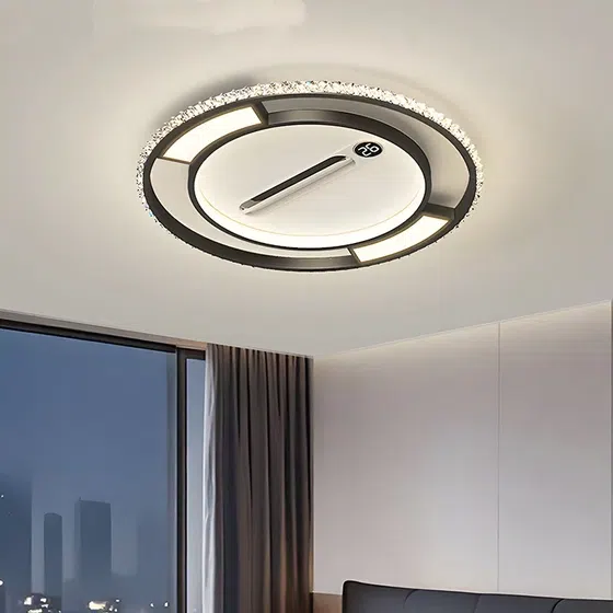 W70cm Iron Acrylic Ceiling Fan Light in Metal and PC and Acrylic, scale view