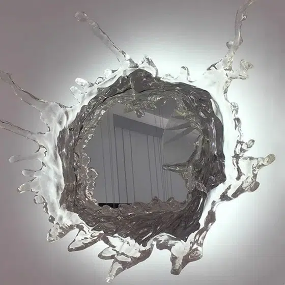 D48/68/90cm Irregular Art Water drop Resin Glass Wall Light in Resin and Stainless Steel and Glass, product photograph