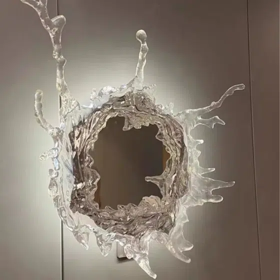 D48/68/90cm Irregular Art Water drop Resin Glass Wall Light in Resin and Stainless Steel and Glass, detail view