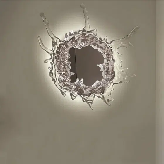 D48/68/90cm Irregular Art Water drop Resin Glass Wall Light in Resin and Stainless Steel and Glass, installed view