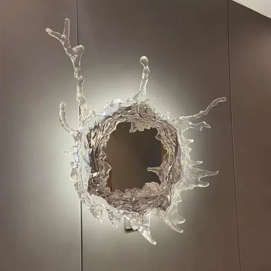 D48/68/90cm Irregular Art Water drop Resin Glass Wall Light in Resin and Stainless Steel and Glass, scale view