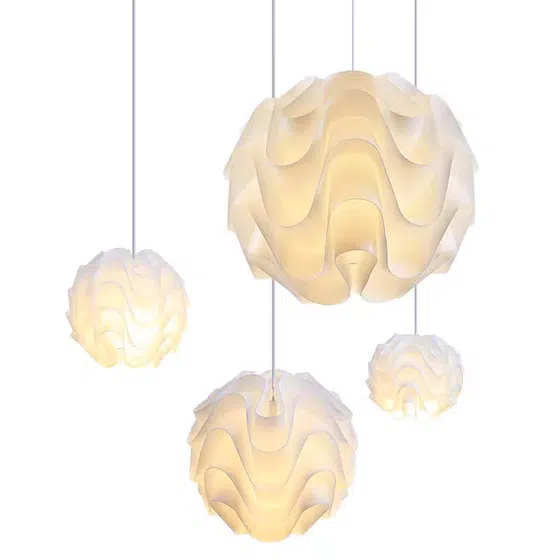 Wave Acrylic Pendant Light in Iron and Acrylic, installed view