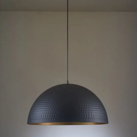 White Black One Bulb Pendant Lamp in Iron, scale view