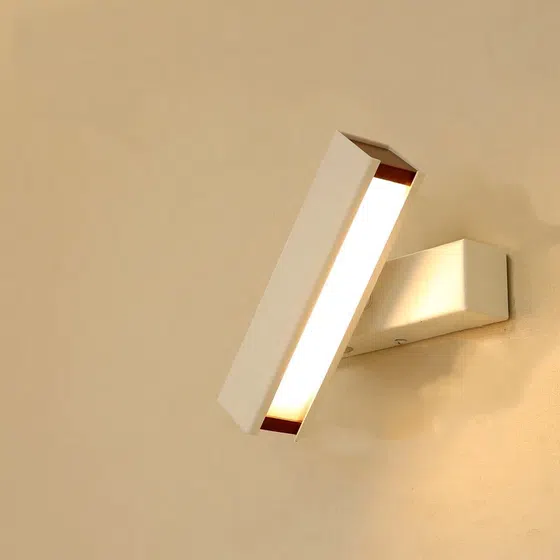 Wooden Rotatable Reading Wall Light in Aluminum and Wood, scale view