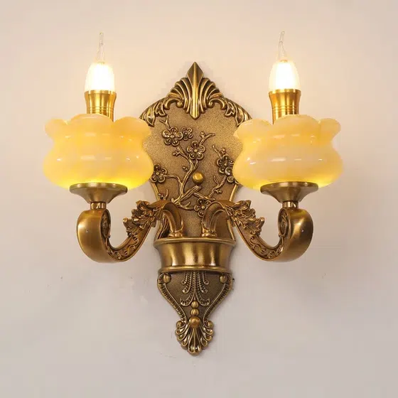 Zinc Alloy Glass Crystal Wall Lamp in Glass and Iron and Crystal, detail view