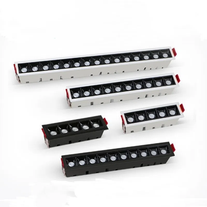 10/20/30W Recessed Dimmable Linear LED Grill Spotlight in Aluminum, product photograph