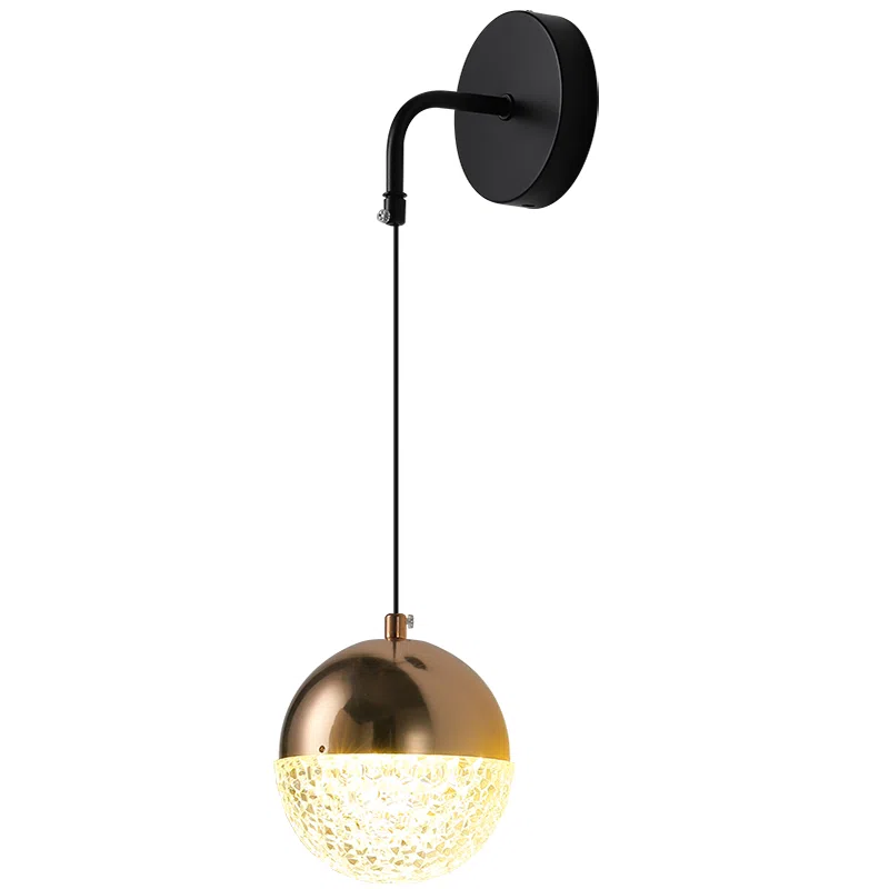 12W Iron Acrylic Ball Wall Lamp in Iron and Acrylic, product photograph