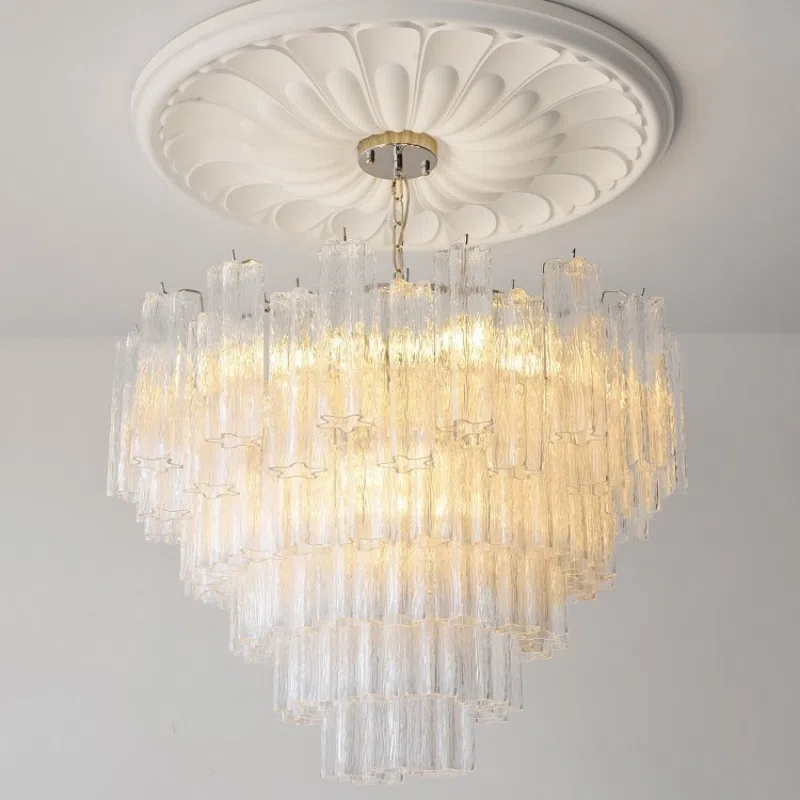4-12 Heads Clear Glass Pendant Light in Iron and Glass, product photograph
