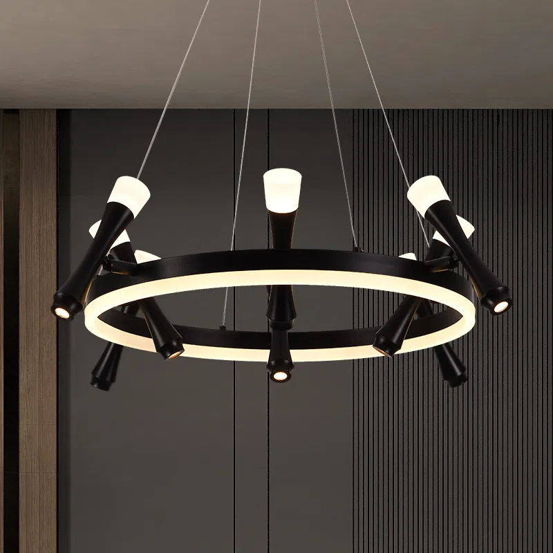 5-12 Heads Black Iron Pendant Light in Iron, product photograph