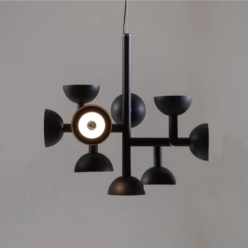 5-14 Heads Iron Acrylic Pendant Light in Iron Plating and Acrylic, product photograph