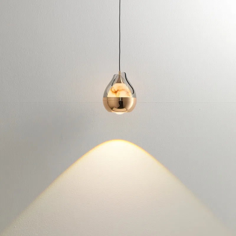 7W Golden Black Pendant Lamp in Aluminum and Acrylic, product photograph